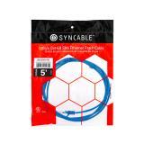 SynCable RJ45 CAT-6A 10Gbs FT-4 Molded Super Slim Patch Cable – 5ft – Blue