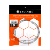 SynCable c&acirc;ble de raccordement super mince moul&eacute; RJ45 Cat-6a 10gb/s &ndash; 6 pieds &ndash; blanc