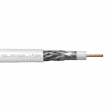 SynCable câble RG6U 18 AWG SOL doublement blindé avec blindage 100% feuilles d’ aluminium + tressé en aluminium à 60% à 3000Mhz c(ETL) CMG FT4 – avec gaine blanche