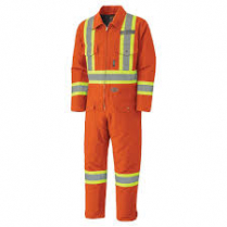 PIONEER 5540A LINED COVERALL, ORANGE W/TAPE