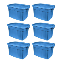 Roughneck Stackable Storage Box with Lid  Blue 042-2963-6