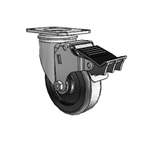 5-30H-CL-2-BR 5" SWIVEL CASTER W/BRAKE CAST WHEELS