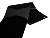 57SQFTVS222B 8"x 0.080 BLACK VINYL STRIP /W 2" OVERLAP
