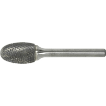 BL304 OVAL SHAPED BURR 1/4" SHANK 5/8" HEAD DIA.