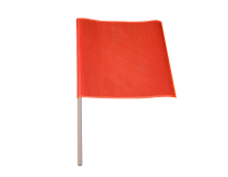 SAP711 18" X 18" RED TRAFFIC SAFETY FLAG W/24" WOODEN STAFF