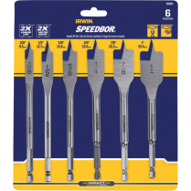 IRWIN Tools 88886 Speedbor Blue Groove Spade Bit Set