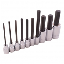 25610, SOCKET SET 3/8 &1/2" DRIVE, HEX HEAD, 10PC