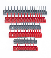6PC SOCKET HOLDER TRAY 1/4",3/8",1/2" DR RED/GREY HAN-92000