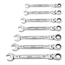 MILWAUKEE 48-22-9429 FLEX HEAD RATCHETING COMB WRENCH 7PC