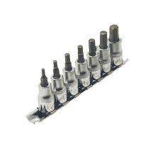 601201  7 PC 3/8" DR. SAE 2" Long Hex Bit Socket Set