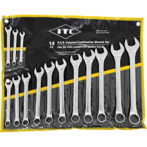 020210 ITC 14 Pc Full Polish SAE Combination Wrench Set