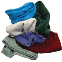 COLORED BALBRIGGAN RAGS,20#, METAL DETECTED