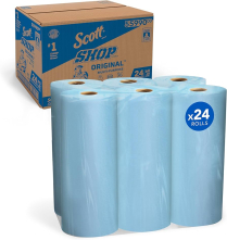 299-9450-4, Scott Shop Paper Towel Rolls, Blu, 6PK