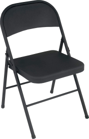 H-2234BL Economy Steel Folding Chair - Black