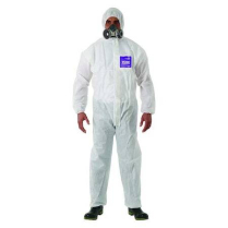 WH18-B-92-111-03/MED ANSELL WHITE DISPOSABLE COVERALL SZ:MED
