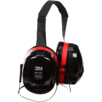 3M H10B OPTIME 105 EARMUFFS BLACK/RED