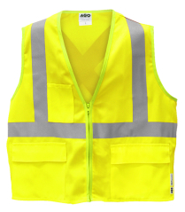 AGO HV-096 HI-VIZ FL.YEL. ARC/FR VEST CSA/SILVER, XL
