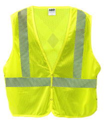 AGO HV-0A2 HI-VIZ YELLOW ARC/FR MESH VEST,TEAR AWAY,SIZE 3XL
