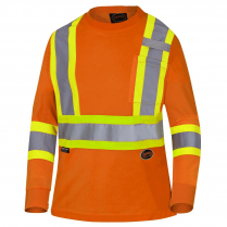 WOMEN'S HI-VIS BIRD'S-EYE LONG-SLEEVED SAFETY SHIRT