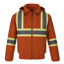 Hi-Vis Bomber Jacket with Sherpa Lining