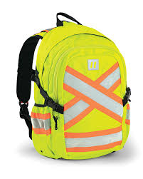 072-HVL256 HI VIS YELLOW OXFORD BACKPACK