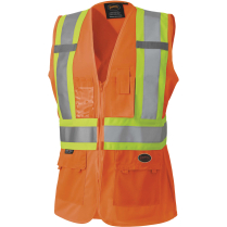 136 PIONEER WOMENS HI VIZ SAFETY VEST ORANGE 2X