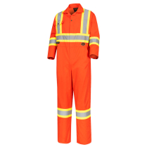 5514 POLY/COTTON ORANGE COVERALL W/4" REF.TAPE, SIZE 40
