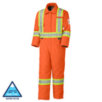 5532A QUILTED FR SFTY COVERALL,ORNG,SMALL