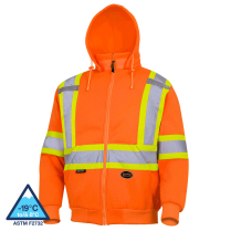 6924, HI-VIZ SAFETY POLYESTER FLEECE, MED, ORG