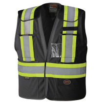 PIONEER 6933 HI VIS MESH SAFETY VEST BLACK 2XL/3XL