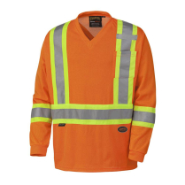 6984 ORANGE L/S TRAFFIC SHIRT, XL