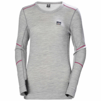 75209 WOMENS HH LIFA MERINO CREWNECK GREY XL