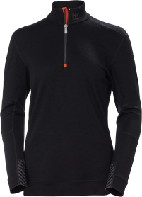 75210 WOMENS LIFA MERINO HALF ZIP BLACK LARGE