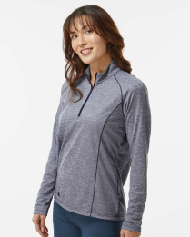 A594 WOMENS QUARTER ZIP PULLOVER GREY LARGE