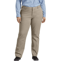 DICKIES W STRAIGHT FIT STRETCH TWILL PANT ,SIZE 12 , KHAKI