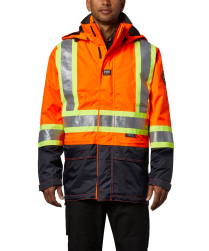 71274 POTSDAM 3-IN-1 JACKET WITH STRIPING,FL.ORANGE/NAVY, S