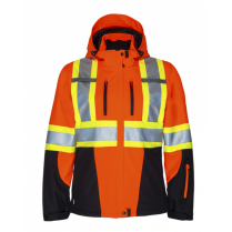 P6424, W'S HI-VIS 3 LAYER INSULATED SOFTSHELL JACKET, OR, LG