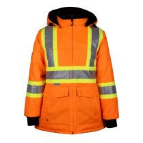 PF400 WOMENS P&F LINED HI VIS  WINTER COAT ORANGE LARGE