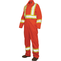 S792 TOUGH DUCK UNLINED SAFETY COVERALL  ORANGE  L