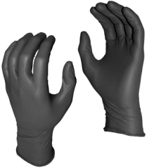 WATSON 5555PF GREASE MONKEY NITRILE GLOVES,8 MIL, BLACK, SM