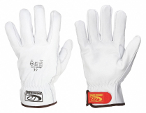 RINGER 664 LEATHER DRIVER GLOVE WHITE SIZE 8