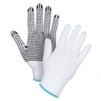 SAN492 SCN WHITE POLY/COTTON DOTTED GLOVES XLARGE