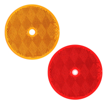 98389 Round Acrylic Reflectors Amber Mounting Holes