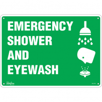 SGL706 EMERGENCY SHOWER AND EYEWASH SIGN 10 X 14 ALUMINUM
