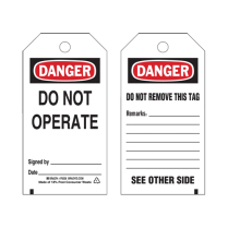 Lockout Tags, Plastic, 3" W x 5-3/4" H, English PK 25