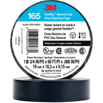 XI861 TEMFLEX BLACK VINYL ELECTRICAL TAPE 165BK4A