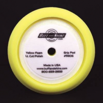 BUFF PAD -YELLOW CONTOURED FOAM LT COMPOUNDING 50PPI 9.5"DIA