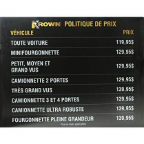 SIGN - BLACK PRICING SIGN IN FRENCH