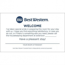 Best Western Housekeeping/ Welcome Cards