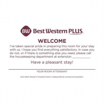 Best Western Plus Housekeeping/ Welcome Cards